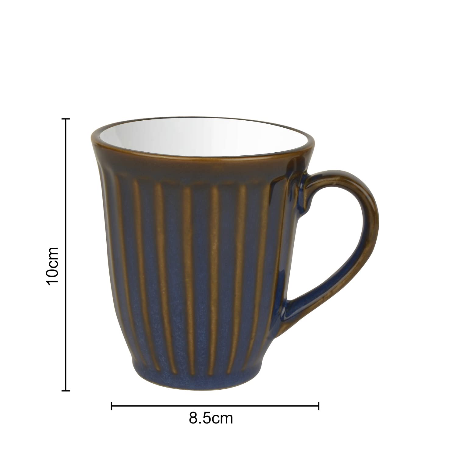 Ceramic Coffee Mugs Set Of 2 - 300ml Each, Blue & White | Milk Mugs - Chai Cups - Tea Cups & Mugs
