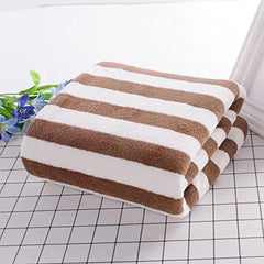 Homecloud Ultra Soft 300 Gsm Bath Towel Set | 3x Softer Than Cotton Towels Strip Brown | Highly Absorbent & Ultra Fast Dry | Set Of 2 (1 Bath + 1 Face Towel)