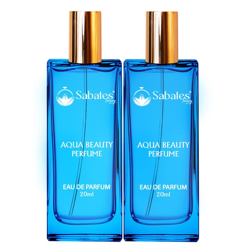 Sabates Aqua Beauty Eau De Parfum Each 20ml 0.6 Fl.oz. Combo Of 2 | Natural Addition To Fragrance Collection | Branded  Perfume For Men & Women