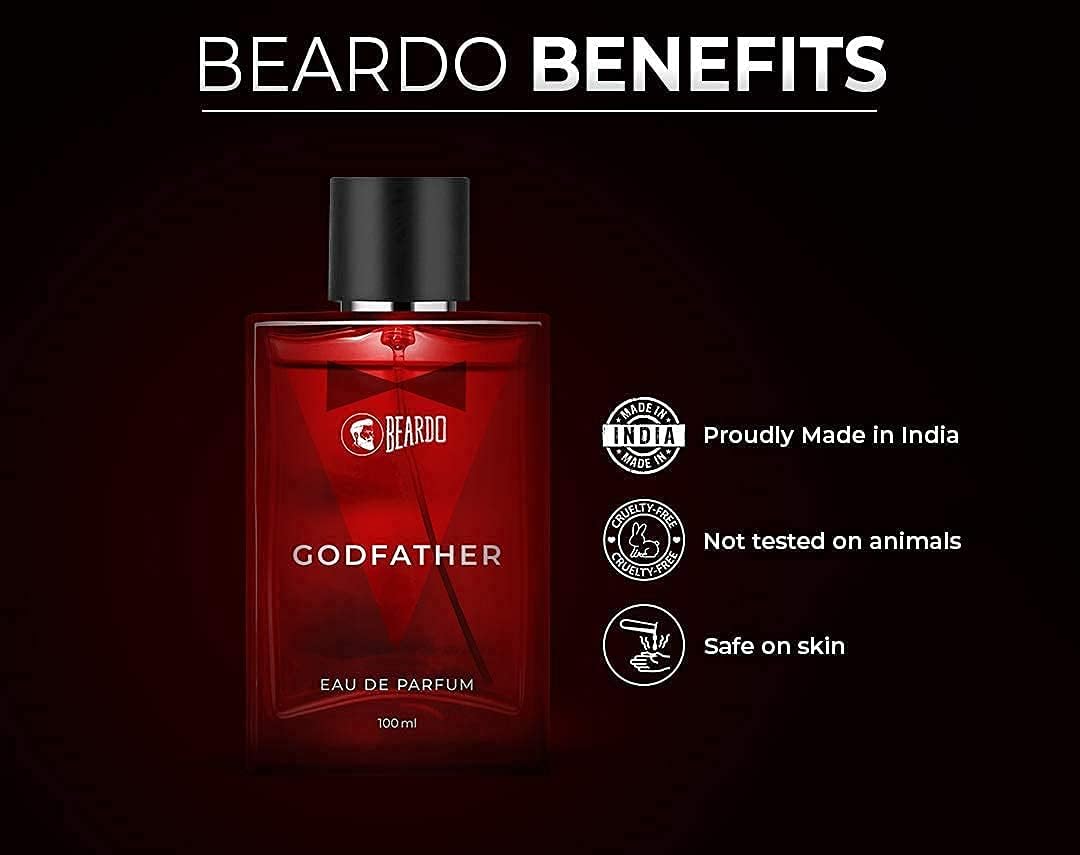 Beardo Godfather Eau De Parfum & Mafia Long Lasting No Gas Perfume Body Spray 220ml 7.4 Fl.oz. Pack Of 2 | Best Gift Set For Men