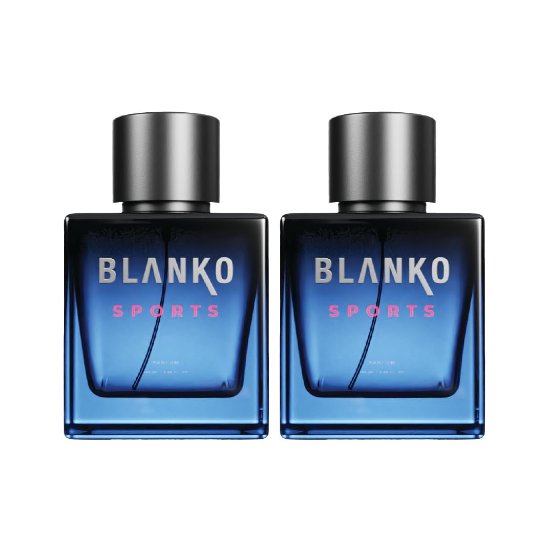 Blanko Sports Time Lock Technology Parfum 100ml 3.4 Fl.oz. Each Pack Of 2 | Luxury Fragrance Gift Set For Husband, Father, Brother