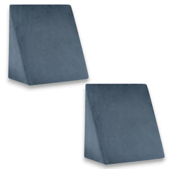 Wedge Pillow, Memory Foam & High Resilience Foam, Bed Wedge Pillow, Grey - Standard Size | For Back Support, Acid Reflux, Multi-Purpose Usage | Lightweight, Removable Cover - Pack Of 2