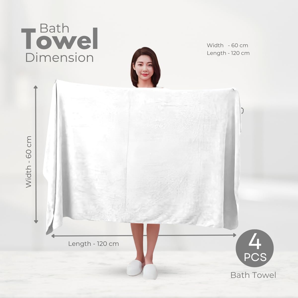 Black Gold The Finer Touch Premium Microfiber Bath Towels 1200 Gsm | Lightweight Ultra-Soft Fade Resistant (White) - 3 Pcs