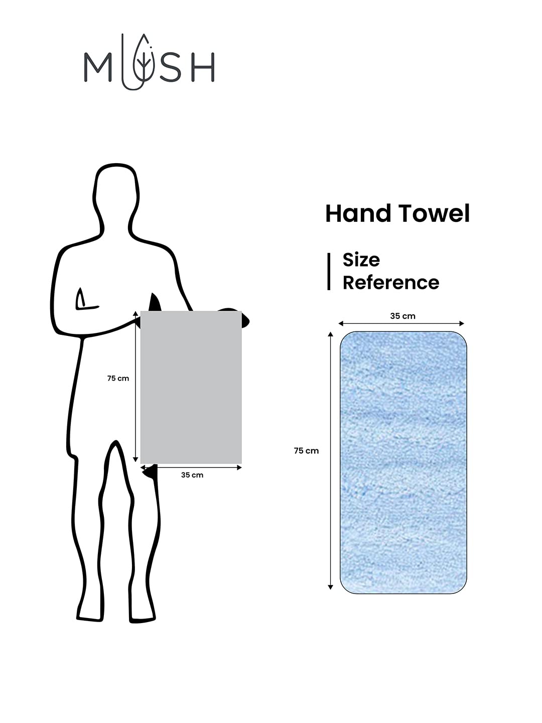 Mush Bamboo Turkish Hand Towels 250 Gsm | 100% Bamboo Gym Towel For Men & Women | Ultra Soft, Absorbent & Quick Dry Towel | Grey & White (Set Of 2)