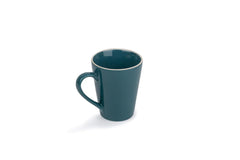 Large Ceramic Coffee Mug Set Of 2 - Teal Rim, 350ml Each | Teal Beauty Ceramic Mug - Tea Mug With Glossy Finish | Mug For Coffee - Ceramic Coffee Mug | Stoneware Coffee Cup - Microwave Safe
