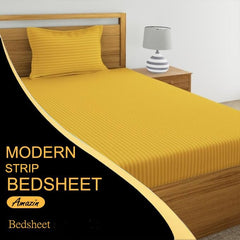 Glace Cotton 1 Single Bedsheet With 1 Pillow Cover - 60 X 90 Inches, Yellow | Comfort Fabric Bedsheet Home, Hotel & Guest House