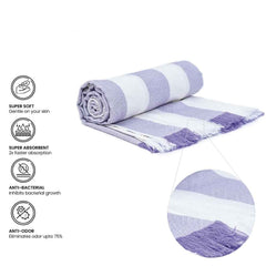 Velve 100% Bamboo Bath Towel 270 Gsm | 2x Softer & Absorbent Than Cotton Towels | Skin Friendly With Non-Toxic Colors (Lavender)