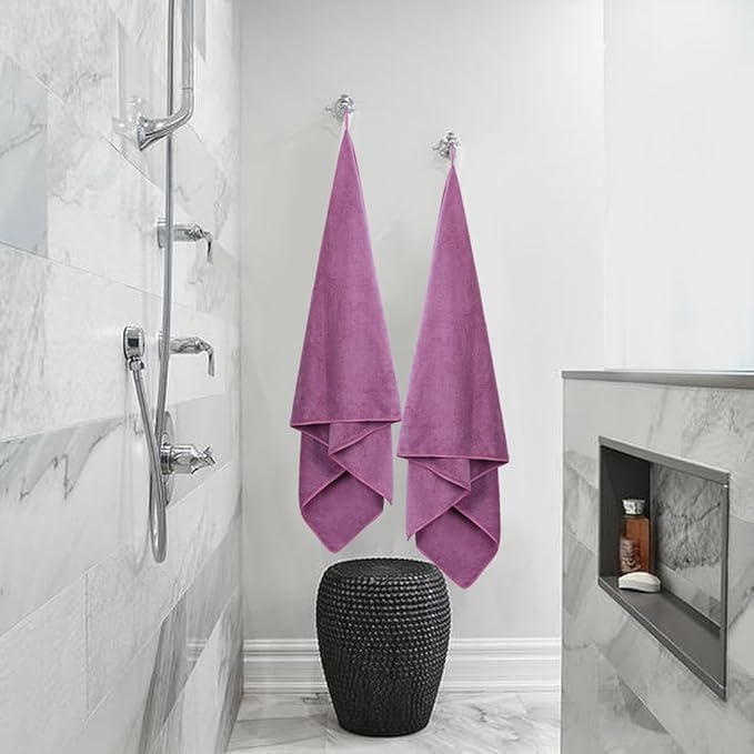 Mashur Fab Microfiber Bath Towel 450 Gsm | Ultra Soft, Quick Dry & Super Absorbent Lightweight Travel Towel (Pink)