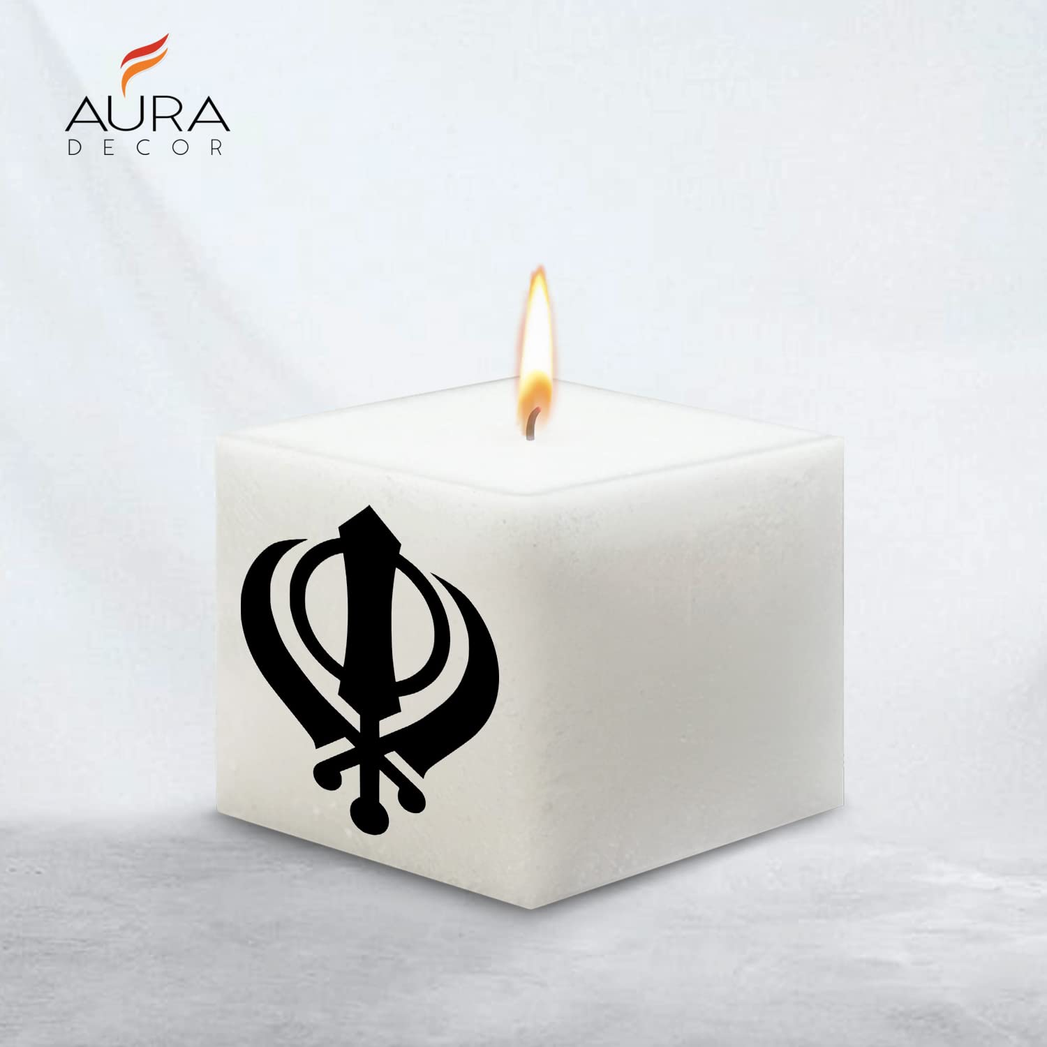 3 INCH SQUARE CANDLE UNSCENTED PILLAR KHALSA CANDLE | BURNING TIME 35 HOURS