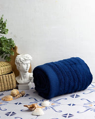 Mush 100% Bamboo 600 Gsm Bath Towel | Ultra Soft, Absorbent & Quick Dry Bath Towel | Towel Set Of 2 | Couple Towel Set (2, White & Navy Blue)