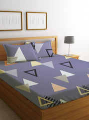 Premium Double Bedsheet With 2 Matching Pillow Covers - 90 X 90 Inches, Multicolor | 160 Thread Count Super Soft Microfiber Breathable & Wrinkle Free - 3 Pcs Set