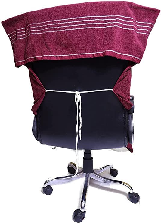 Ck Creation Cotton Big Size Solid Luxury Office Chair Towel With Tie Knot 1100 Gsm (Maroon) - 2 Pcs