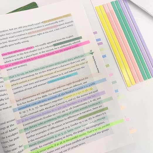 Transparent Sticky Note Highlighter Strips, For Books, School Notes, Multicolor - Pack Of 2