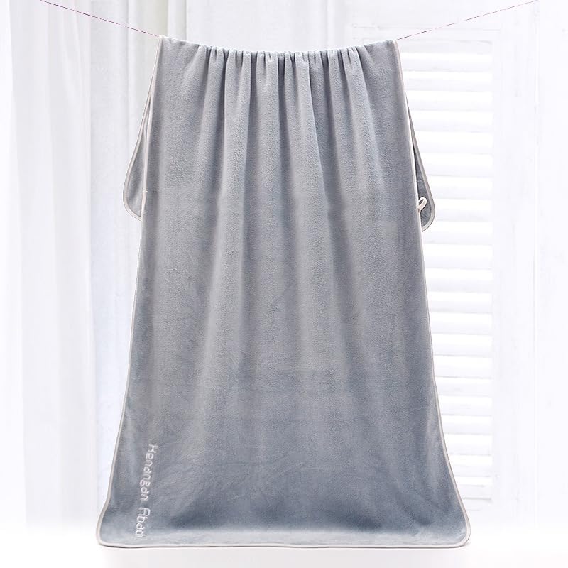 Fezora Microfiber Bath Towel 400 Gsm | Men & Women Large Size Ultra Soft, Quick Dry, Lightweight & Super Absorbent Towel (Grey)