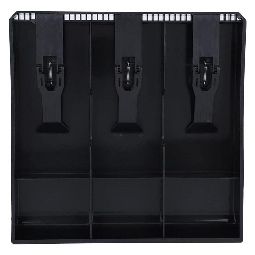 Slot Case Drawer, Counter Case Plastic Case Cash Register Box Cashier Coin Drawer Box Cash Drawer Tray 3 Slot Cash Tray, 24.6x24.4cm/9.68x9.60 In, Colour - Black