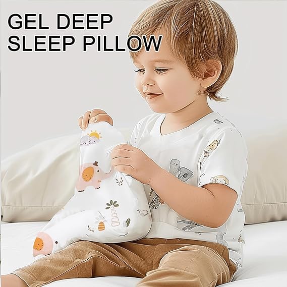 Memory Foam Pillows For Kids, Baby Neck Support Pillow For Sleeping - Pink | Royal Star Pattern Baby Pillow | Kids Pillow Suitable For 2 Year & Above - Multi Print Cover, Soft Pillow