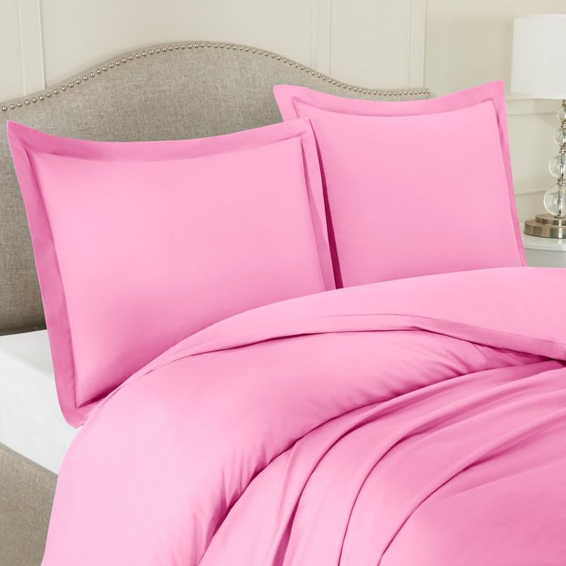 Microfiber Bedsheet With 1 Pillow Cover - Size 60 X 90 Inches, Pink | 300 Thread Count - Everyday Use Single Bedsheet