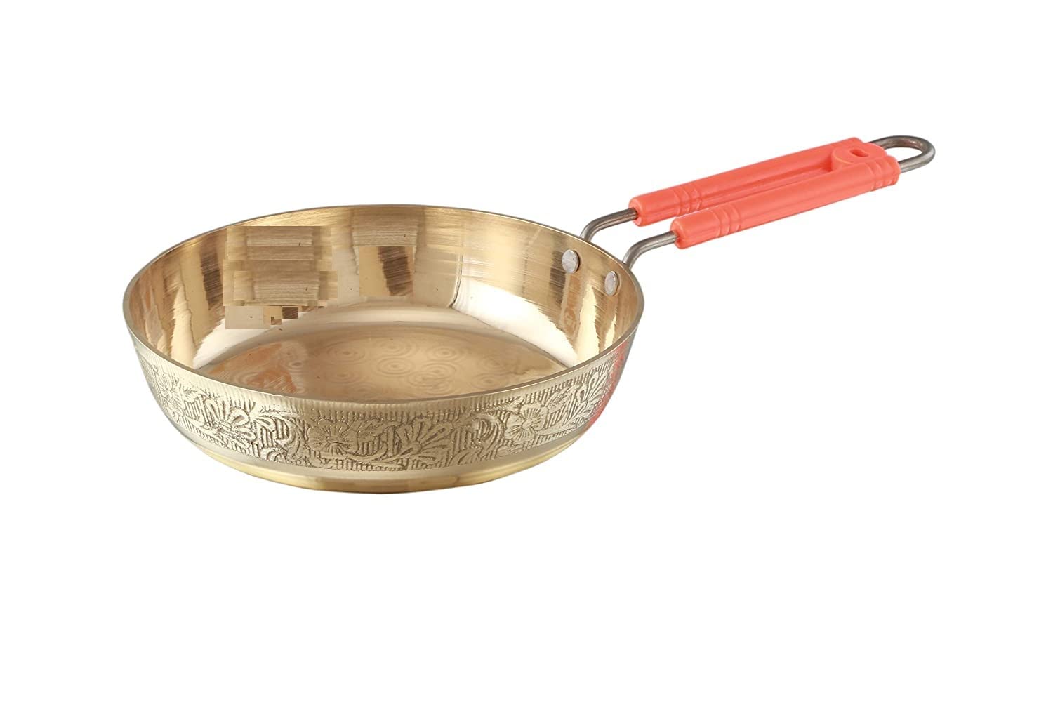 Golden Brass Frying Pan - Fry Pan 1 Liters | 100% Non-Toxic Scratch Resistant - Strong & Long Lasting