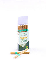 Basil Flavored Herbal Filter Dhoompan Sticks - 10 Pcs Herbal Cigarette | Bidi Sticks Rolled In Tendu Leaves, Non-Addictive Sticks - Tobacco Free & Nicotine Free