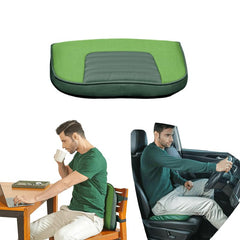 Orthopaedic Premium Memory Foam Pillow, Lumbar Chair Seat Cushion, Green - 14 L X 10 W X 2.5 H Inch | Multiples Uses, Portable, Removable Cover, Safe & Therapeutic Comfortable Pillow