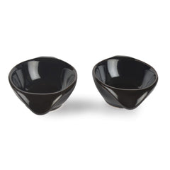 Studio Pottery Ceramic Dip Bowls Set Of 2 - 20ml Each, Black | Chutney Bowls - Ketchup Bowls