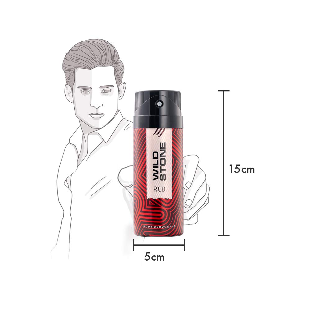 Wild Stone Red Body Spray Deodorants Pack Of 2 For Men 300ml 10.1 Fl.oz. | Best Strong Fragrance For Partwear