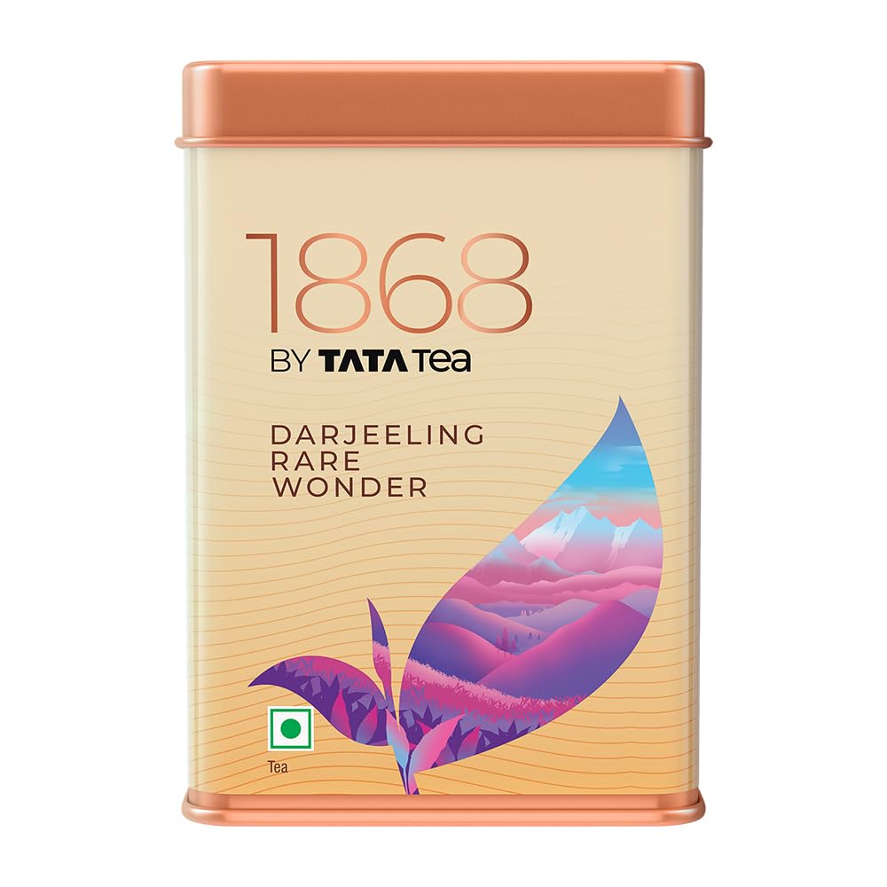 Tata Tea Premium 1868 Darjeeling Rare Wonder Tea - 50gm Tin, 1.7 Ounce | Handpicked From The Hills Of Darjeeling - Rich Flavor & Aroma Black Tea | Medium Caffeine