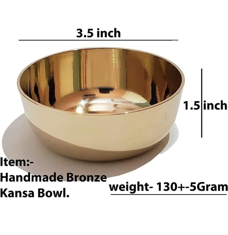 Handmade Bronze Dinner Set Pieces Single Item (Bowl) - Kansa Bowl Or Katora | Antique Look