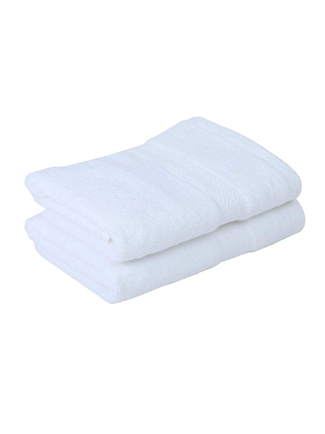 Bianca Ultra Soft Zero Twist 100% Cotton Towel Hand Towel 480 Gsm | Super Absorbent, Fluffy, Aerocore Organic Technology - For Men, Women, Gym, Kitchen (White)- Pack Of 4