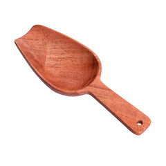 Neem Wooden Brown Scoop Spoon For Measuring Flour, Grains, Rice, Sugar, Condiments & Spices, 16 Cms, 32 Grams - Set Of 1 Piece