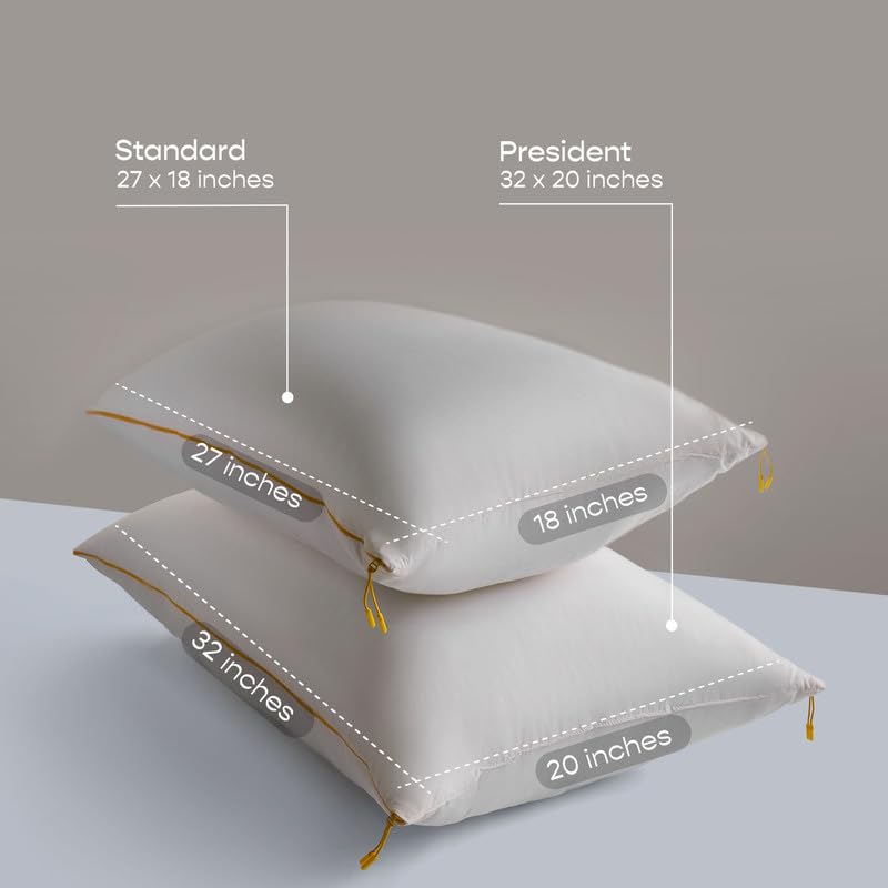 Microfiber Cloud Pillow With Adjustable Zipper, Standard Size - 27x18 Inches | White Pillow, Bed Pillow, Rectangular Deign, Hypoallergenic, Soft, Fresh & Breathable Use - 1 Piece