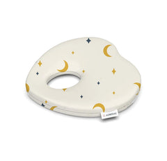 Premium Head Shaping Heart Shape Memory Foam Pillow - Moon & Stars Print - 23 X 23 X 4 Cm | Head Corrector Pillow, Lightweight & Portable, Ultra - Soft & Breathable Fabric Pillow
