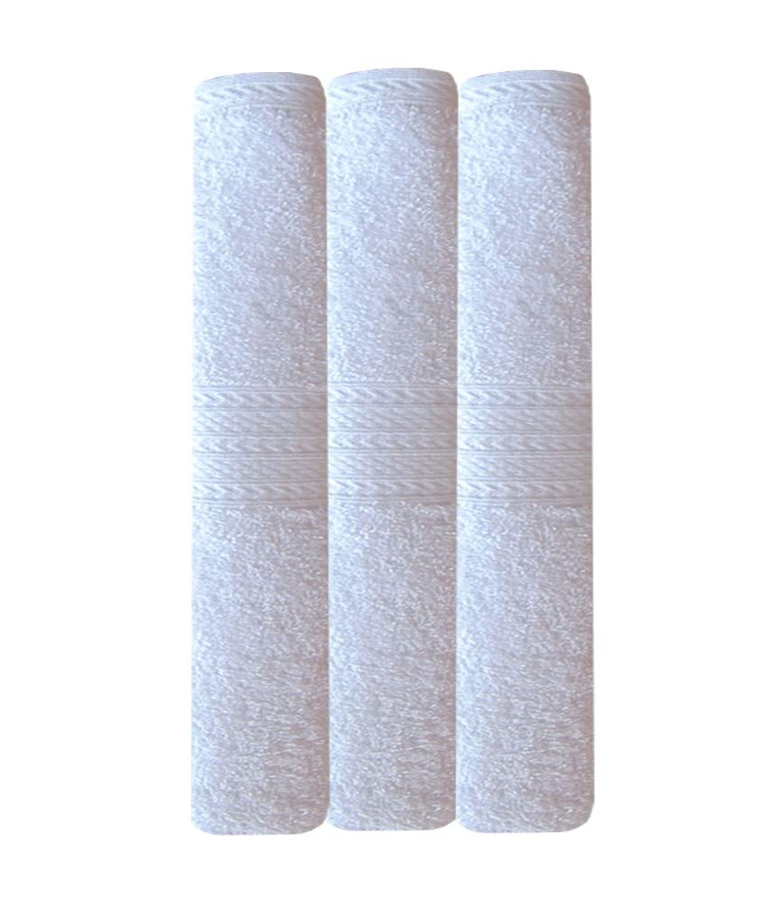 Akin Premium Cotton Bath Towels 1500 Gsm (Pack Of 3) - White