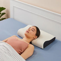 Orthopedic Memory Foam Pillow, Cooling Gel Pillow, White & Black, Standard Size - Sf 1 | Neck & Back Support, Pillow For Sleeping, Bed Pillow | Comfortable Pillow, Adjustable, Soft Pillow