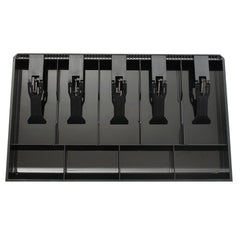 5 Slot Case Drawer, Counter Case Plastic Case Cash Register Box Cashier Coin Drawer Box Cash Drawer Tray 40.4x24.5x3.6cm/15.91x9.65x1.42inch, Colour - Black