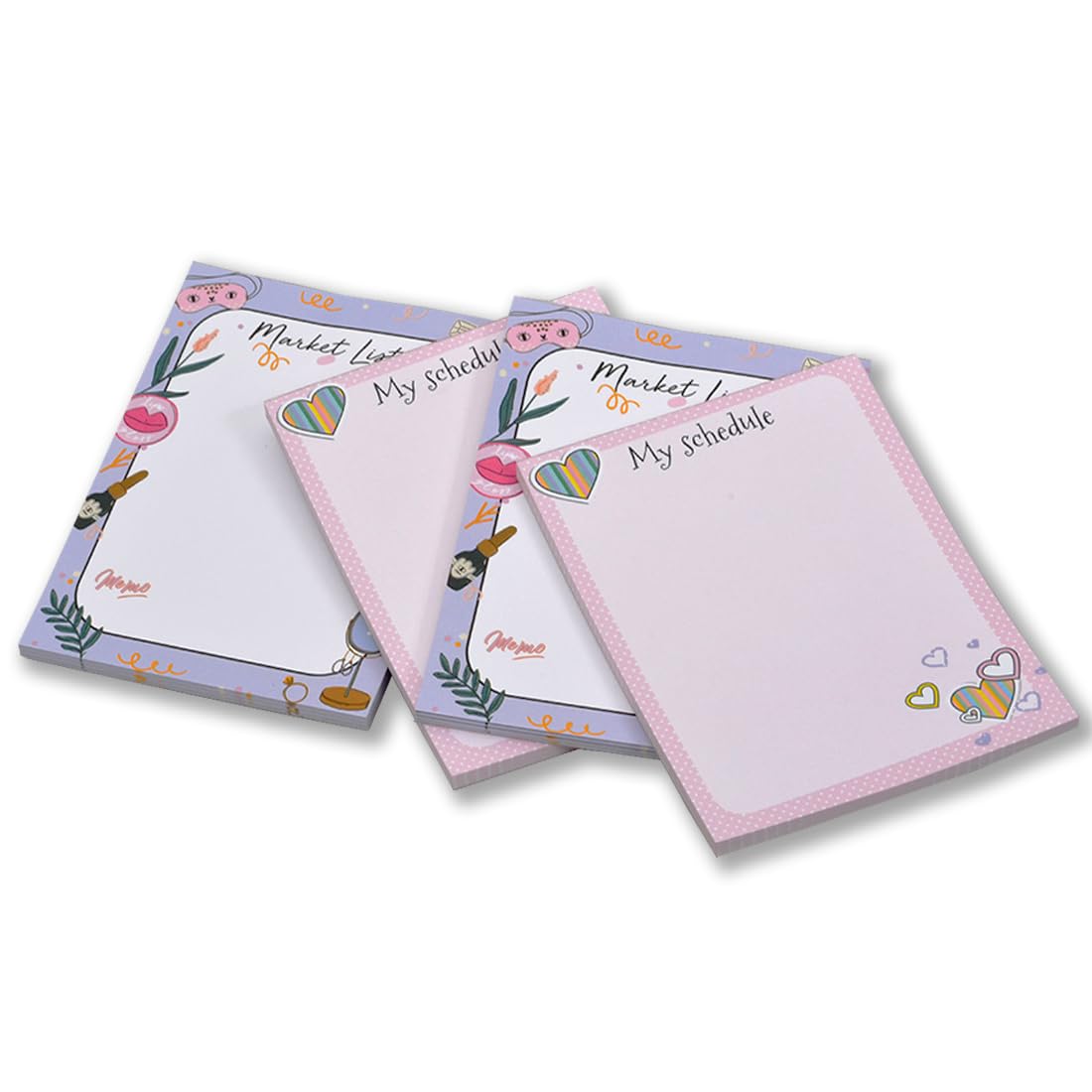 To Do List Pad Cute Stationary, Notepads Tear Off Office List Planning Memo Organizing Set Of 4