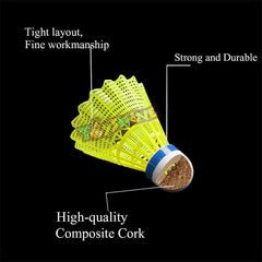 Toyshine Multicolor Nylon Stable And Sturdy Badminton Shuttlecocks | Yellow , Pack Of 6