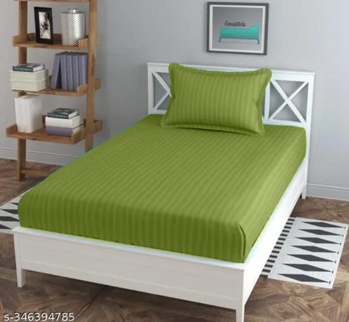 Premium Single Bedsheet With 1 Pillow Cover - 60 X 90 Inches, Light Green | Ideal For Home, Hotel, Guest House | Soft, Elegant Microfiber For Ultimate Comfort