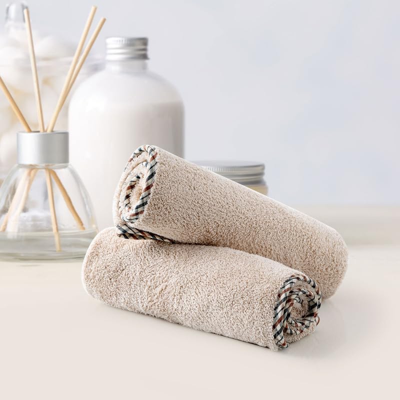 Spread Spain Microfiber Hand Towel 360 Gsm | Hand Towel For Gym & Workout Towels | Super Soft & Highly Absorbent | Set of 2 (Beige)