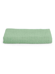 Spaces 100% Cotton Large Size Bath Towel 450 Gsm | Super Absorbent, Quick Dry, Ultra Soft Bath Towel | Dobby Solid Design (Malachite Green)