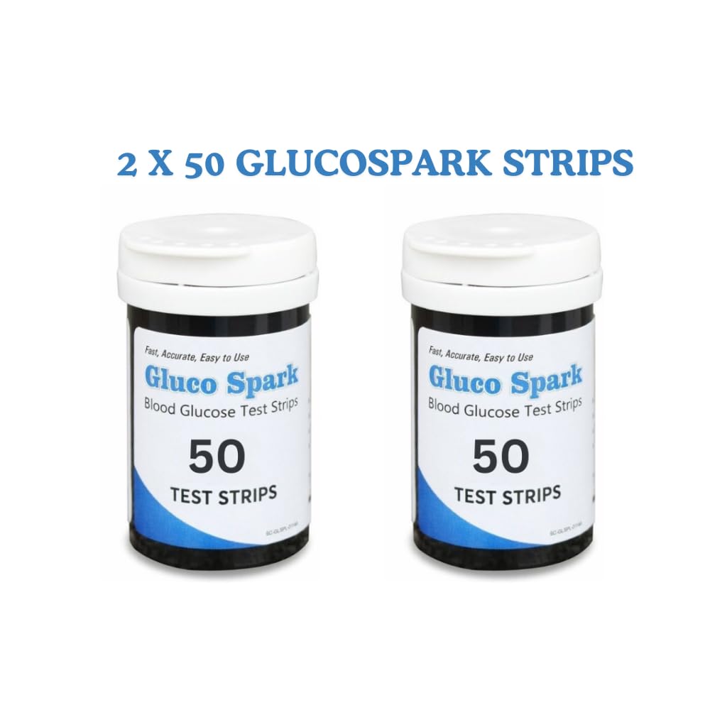 B-Arm Gluco Spark Blood Glucometer Strips - Pack Of 100 | Compatible Only With Gluco Spark Blood Glucose Monitor & Not With Any Other Sugar Test Machine | Diabetic Test Strips