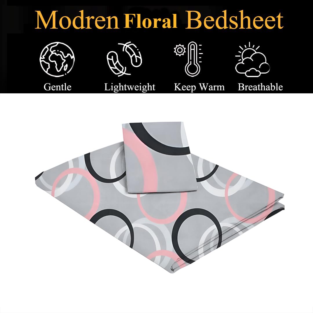 Single Bedsheet With 1 Pillow Covers - 60 X 90 Inches, Light Grey | Soft Wrinkle Free Breathable Easy Care | Color Fade Resistant Bedsheet
