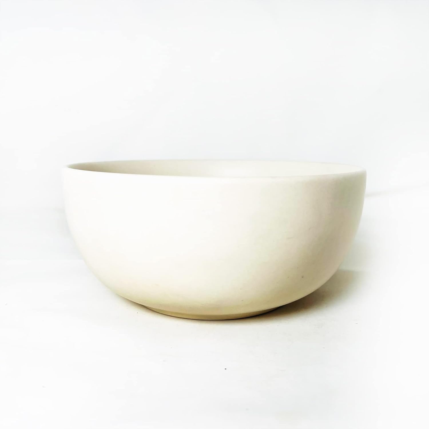 Subhra White Ceramic Serving Bowl Set Of 2 Pieces - 800ml Each | Handcrafted White Matte Finish Large Dining Serving Bowls For Serving | Microwave Safe & Dishwasher Safe