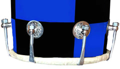 Wooden Musical Instrument Baby Dholak Drum Nuts & Bolt With Cover - Blue | Perfectly Symmetric Round Dholak Nickel Plated Bolts & Nuts - Mini Dholak For Festival, Wedding, Satsang