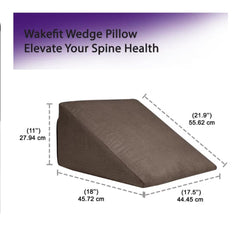 Wedge Cushion, Bed Pillow, Orthopedic Memory Foam Leg Pillow - Dark Brown | Neck & Back Support Pillow, For Sitting & Sleeping, Pain Relief | Wedge Pillow, Multi-Purpose Use, Easy To Clean