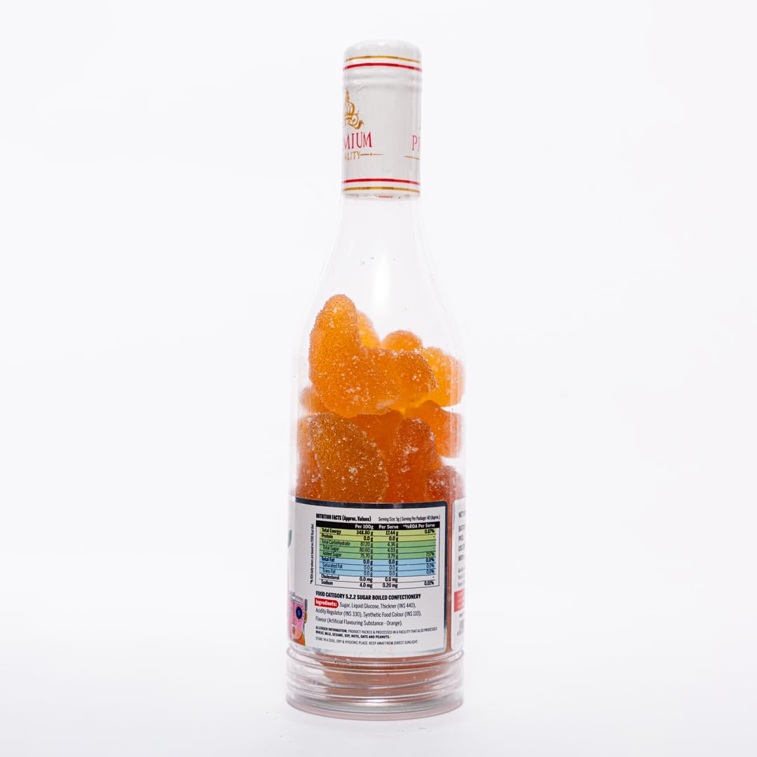 Shadai Orange Fruit Jelly Premium Can 200gm, | Fresh Orange Flavour Jellies - Soft & Chewy Candy
