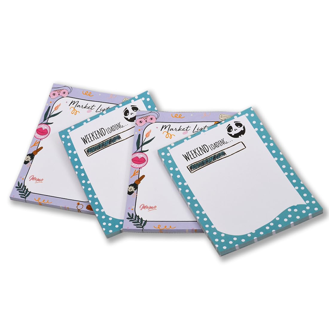 To Do List Notepad Notes Tear-Off Pad, Memo Pad For Shopping Lists, Reminders, Set Of 4