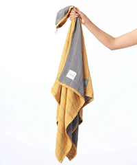 Doctor Towels, Banana Double Cloth Towel Set Of 3-1 Bath Towel, 1 Hand Towel, 1 Face Towel, Super Soft & High Absorbency Towels For Sensitive Skin, Quick Dry Towels Large Size (Golden)