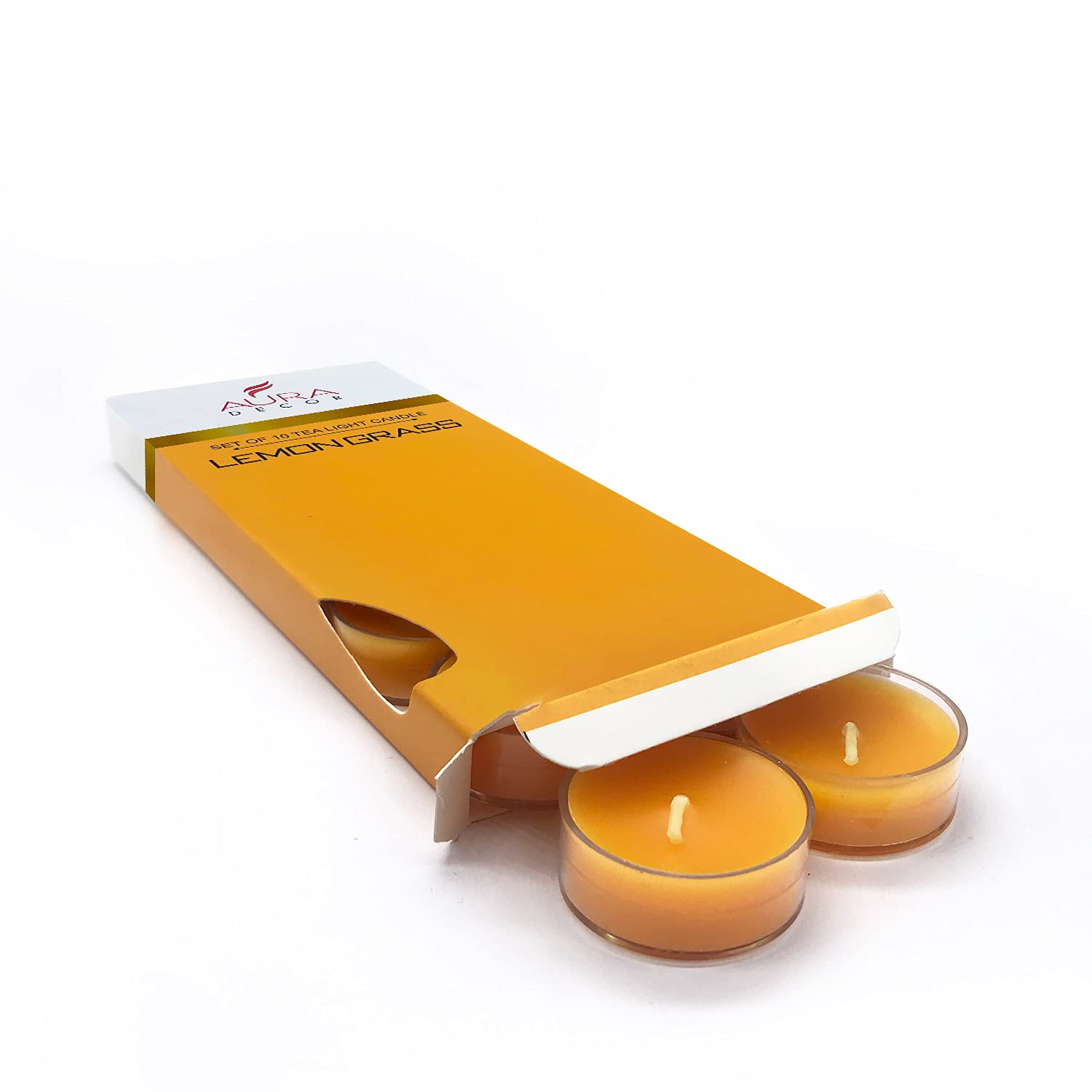 TEALIGHT CANDLE | HAND POURED LEMON ROMANTIC CANDLE PACK OF 10 FRAGRANCE
