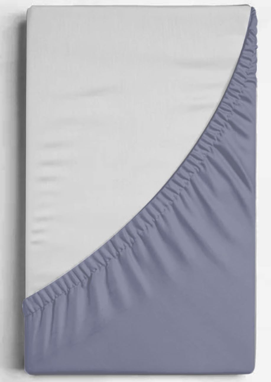 Premium Elastic Fitted Solid Bedsheets For King Size Double Bed (72x78x8 Inch, Navy Blue) With 2 Pillow Covers | Super Soft Brushed Satin Bedsheet, Breathable & Wrinkle Free